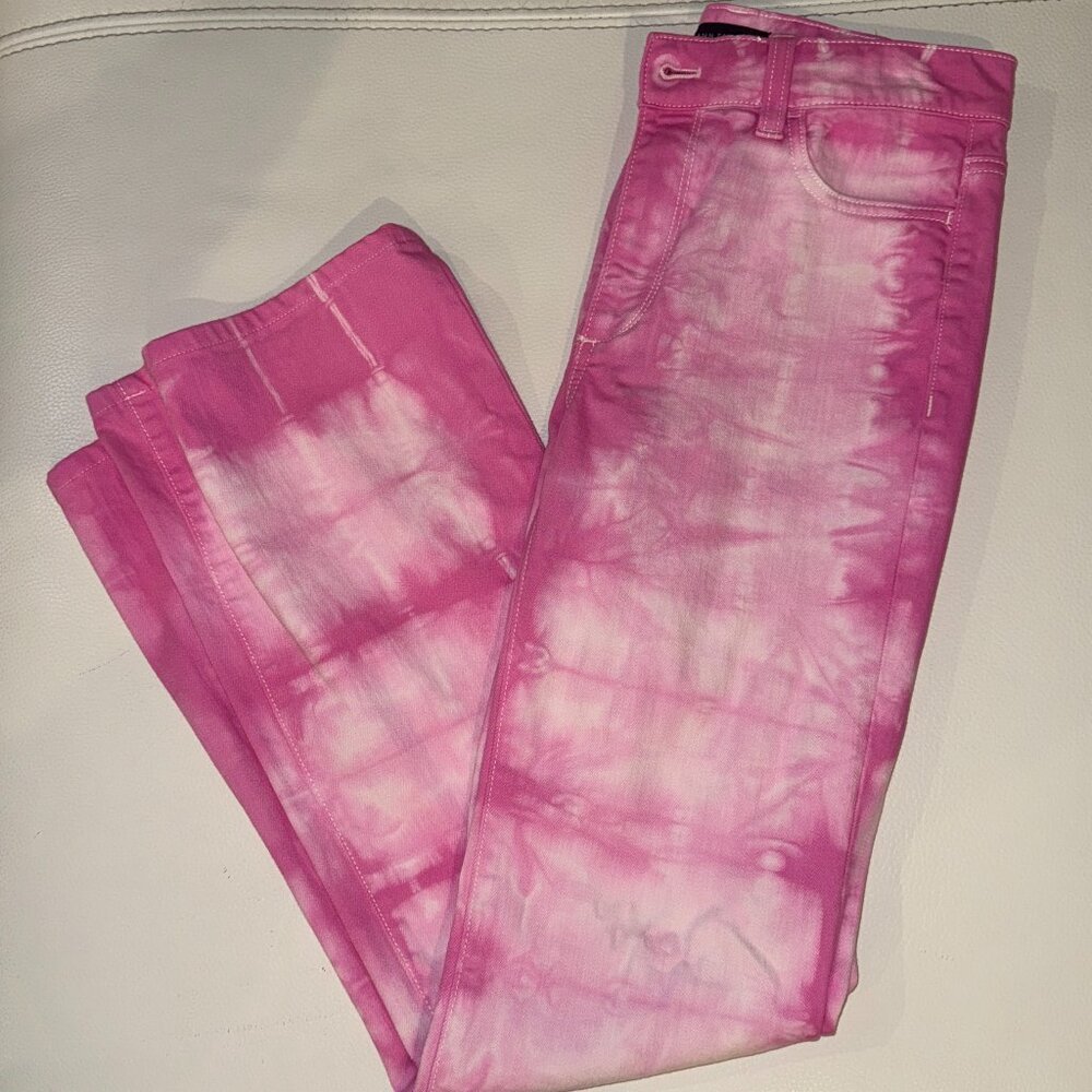 PINK FLARE HIGH RISE JEANS